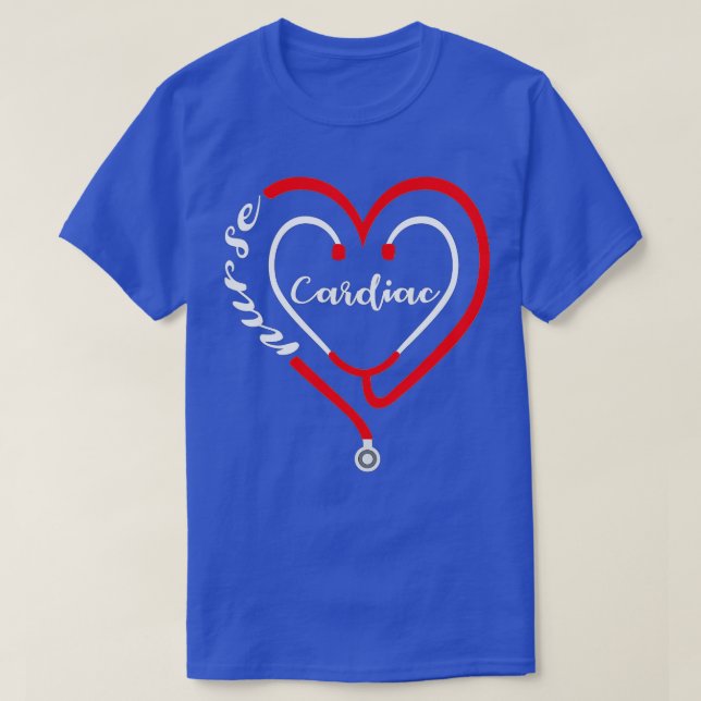 Cardiac Nurse Valentines Day Stethoscope Heart RN  T-Shirt (Design Front)