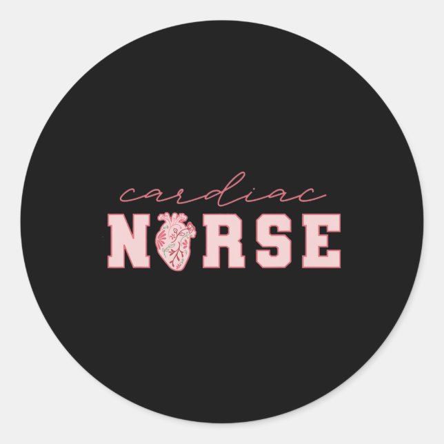 Cardiac Nurse Valentine's Day Telemetry Nurse Cvic Classic Round Sticker (Front)