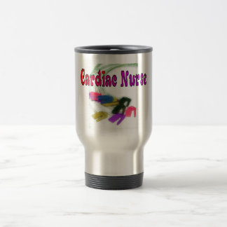 Cardiac Nurse Watercolor Art Gifts Travel Mug