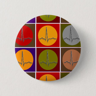 Cardiac QRS Pop Art 6 Cm Round Badge