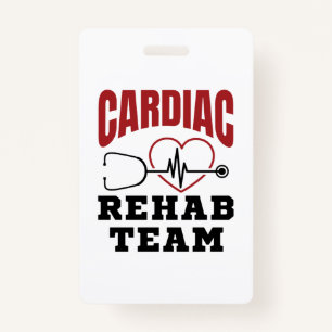 Cardiac Rehab Team Cardiologist Nurse ID Badge
