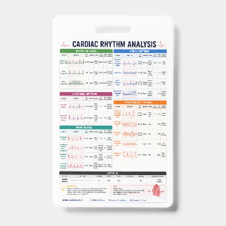 Cardiac Rhythm Analysis Nursing Reference, ECG ID Badge