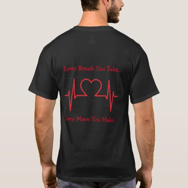 Cardiac Sonograher ECG back T-Shirt (Back)