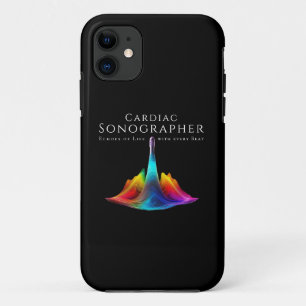 Cardiac Sonographer-Colourful Ultrasound Waves iPhone 11 Case
