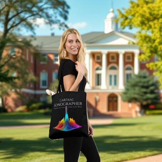 Cardiac Sonographer-Colourful Ultrasound Waves Tote Bag (Cardiac Sonographer-Colorful Ultrasound Waves Tote Bag)