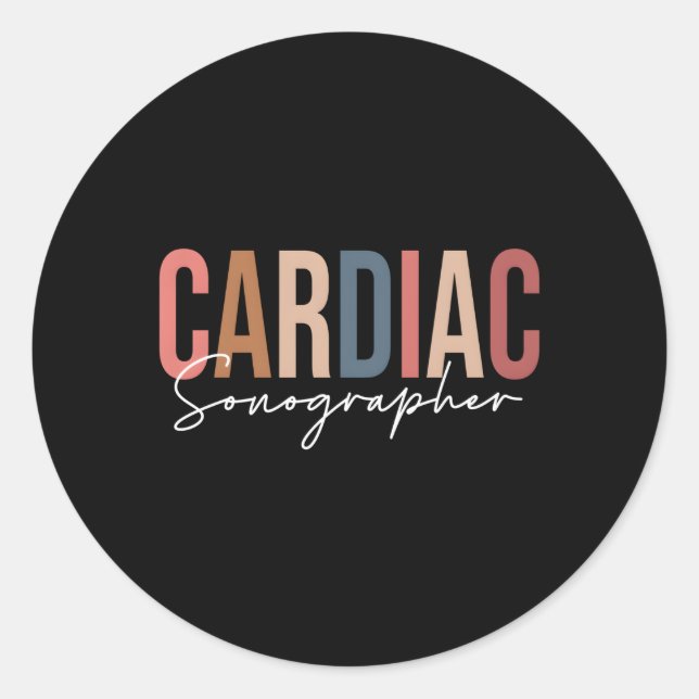 Cardiac Sonographer Radiology Tech X-Ray Tech Mamm Classic Round Sticker (Front)
