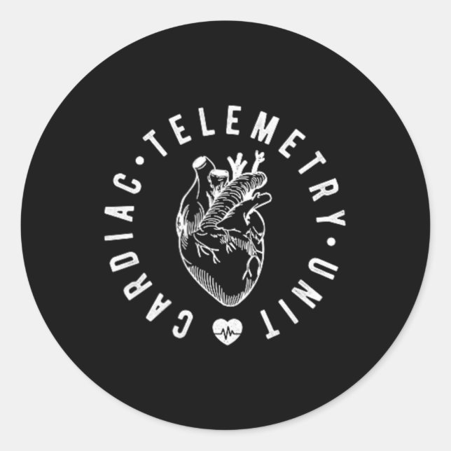 Cardiac Telemetry Unit Nurse Cvicu Cardiac Telemet Classic Round Sticker (Front)