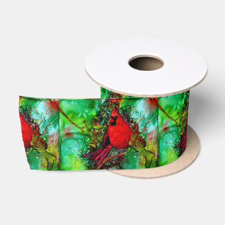 Cardianl In the Tree Satin Ribbon