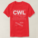 Cardiff Airport CWL T-Shirt<br><div class="desc">Design features air navigation information for Cardiff Airport. Great gift for pilots, aviation enthusiasts and world travelers.</div>