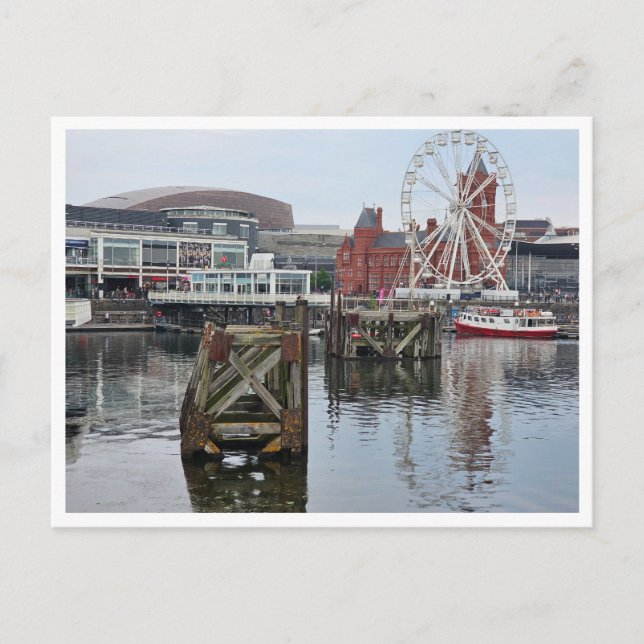 Cardiff Bay panoramic view postcard (Front)