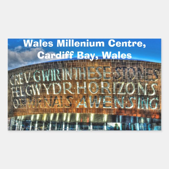 Cardiff Bay Wales Millennium Centre, Britain Arts Rectangular Sticker (Front)