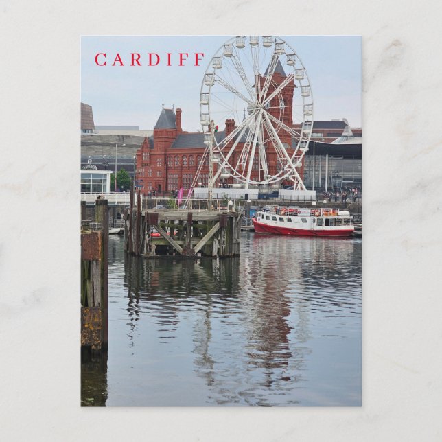 Cardiff Bay wheel view postcard (Front)