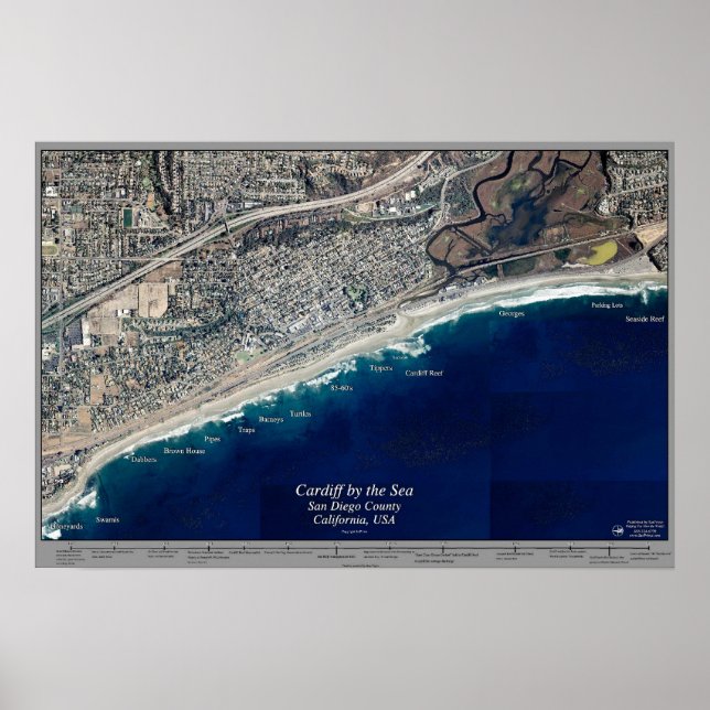 Cardiff by the Sea, California satellite poster (Front)