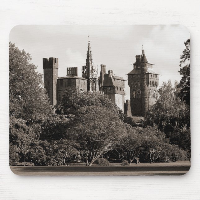 Cardiff Castle II - Sepia Mouse Mat (Front)