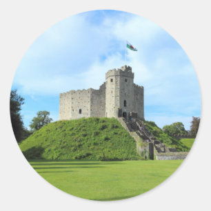 Cardiff Castle Keep II Classic Round Sticker