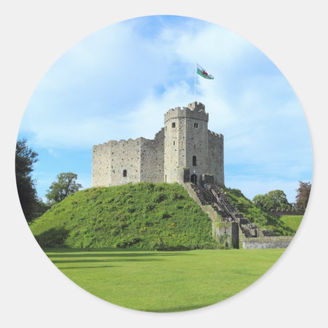 Cardiff Castle Keep II Classic Round Sticker (Front)
