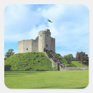 Cardiff Castle Keep II Square Sticker