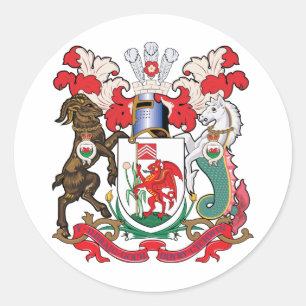 Cardiff Coat of Arms Classic Round Sticker
