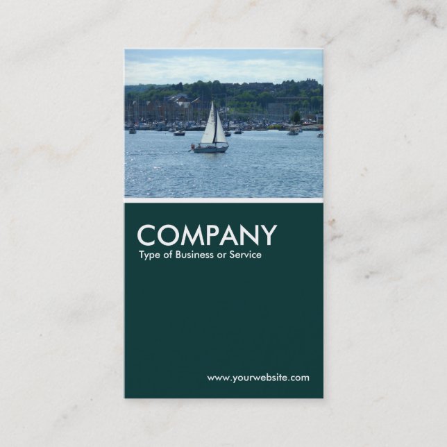 Cardiff Marina - Dark Green Business Card (Front)