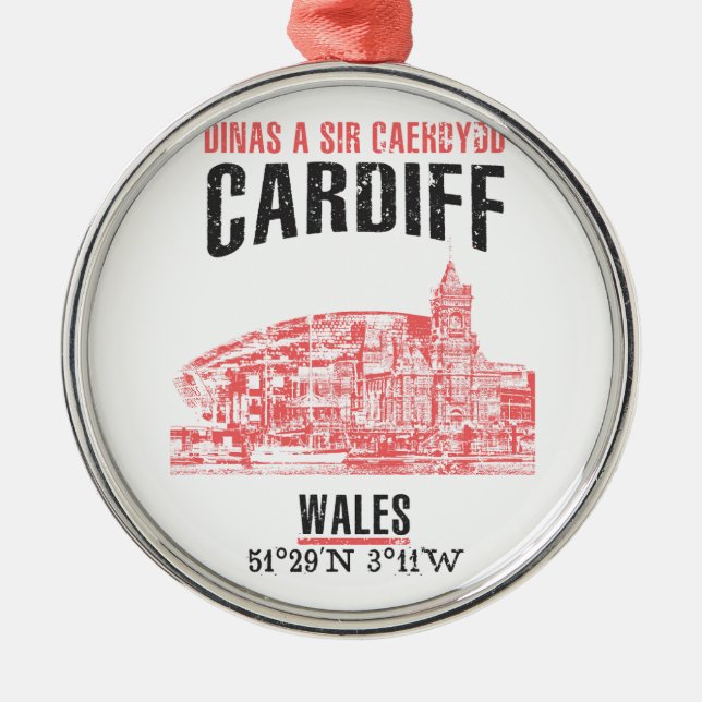 Cardiff Metal Tree Decoration (Front)