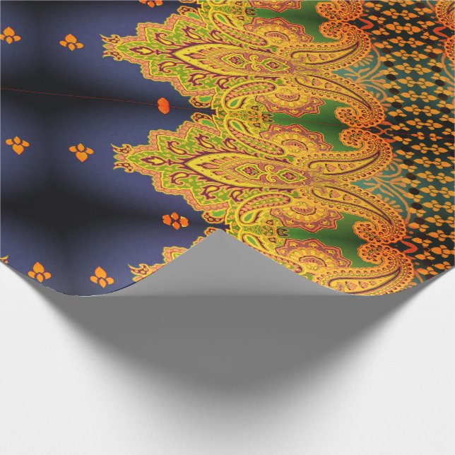 Cardiff Paisley Sangria Wrapping Paper (Corner)
