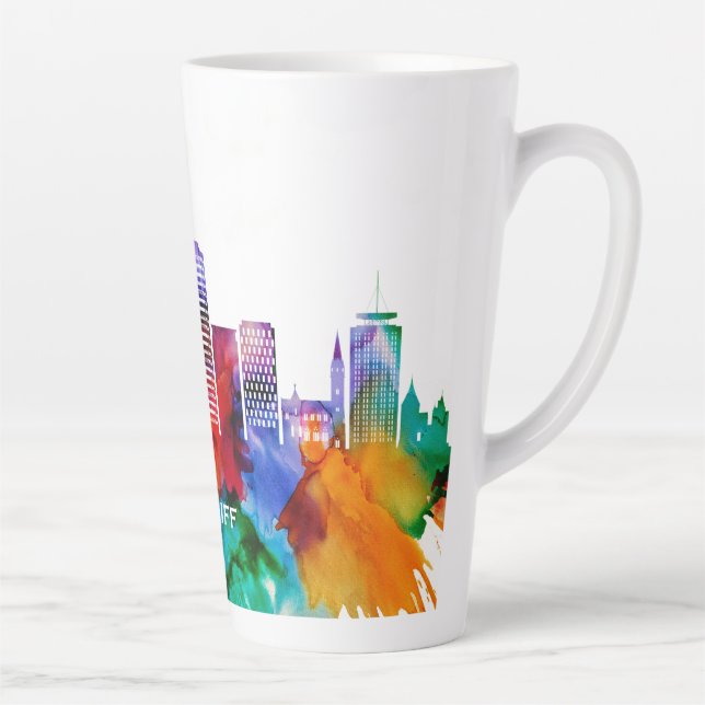 Cardiff Skyline Latte Mug (Right)