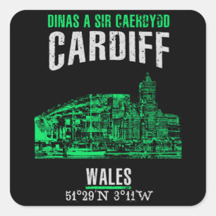 Cardiff Square Sticker