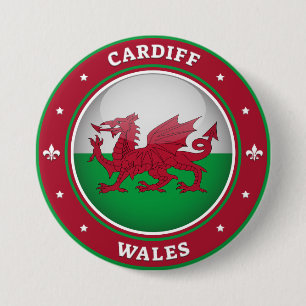 Cardiff Wales 7.5 Cm Round Badge