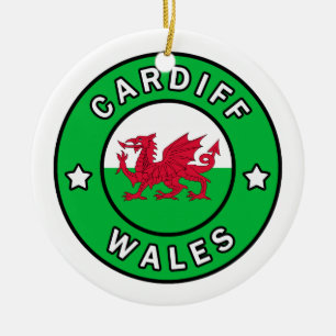 Cardiff Wales Ceramic Tree Decoration