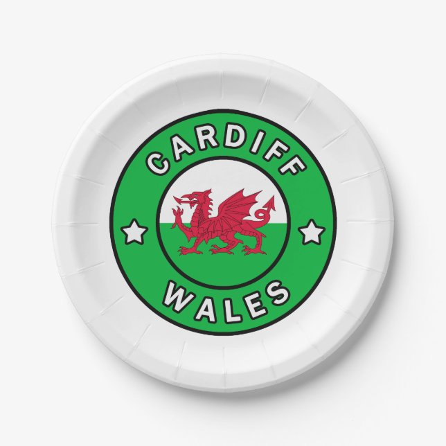 Cardiff Wales Paper Plate (Front)