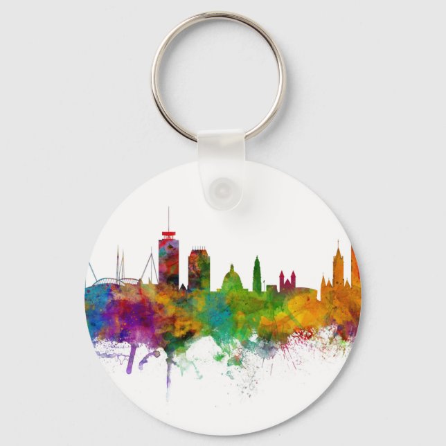Cardiff Wales Skyline Key Ring (Front)