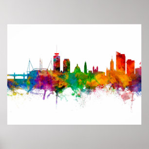 Cardiff Wales Skyline Poster