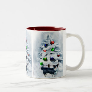 Cardigan Welsh Corgi Christmas Two-Tone Coffee Mug