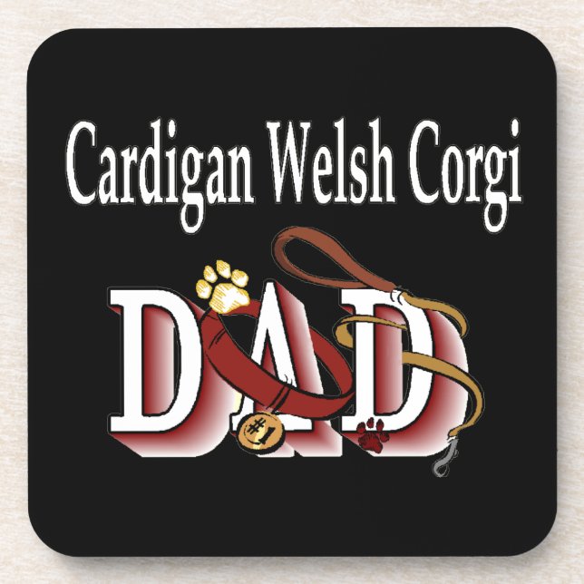 Cardigan Welsh Corgi Dad Coaster (Front)
