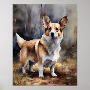 Cardigan Welsh Corgi Dog Art Print Poster