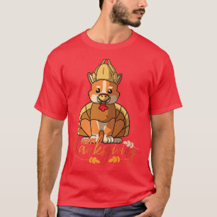 Cardigan Welsh Corgi Dog Greets Happy Thanksgiving T-Shirt