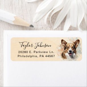 Cardigan Welsh Corgi Dog Return Address Label