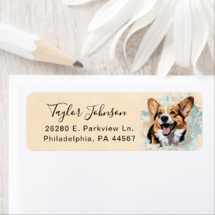 Cardigan Welsh Corgi Dog Return Address Label