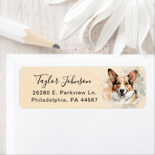 Cardigan Welsh Corgi Dog Return Address Label