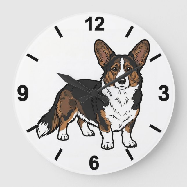 Cardigan Welsh Corgi Dog Wall Clock Decor (Front)
