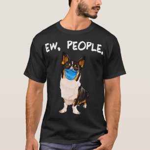 Cardigan Welsh Corgi Ew People Dog Wearing Face Ma T-Shirt