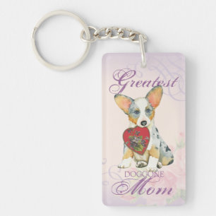 Cardigan Welsh Corgi Heart Mum Key Ring