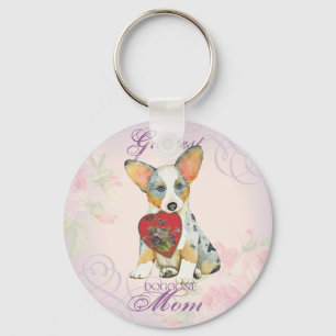 Cardigan Welsh Corgi Heart Mum Key Ring