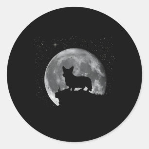 Cardigan Welsh Corgi Moon Classic Round Sticker