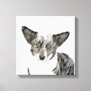 Cardigan Welsh Corgi Painting - Original Dog Art Canvas Print