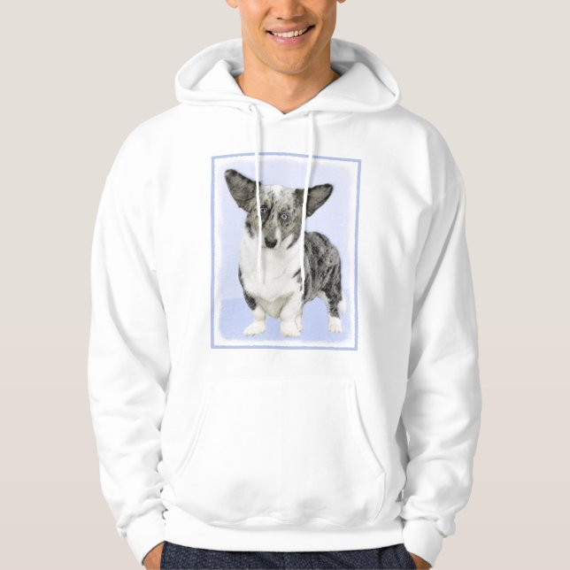 Cardigan Welsh Corgi Painting - Original Dog Art Hoodie (Front)