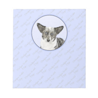 Cardigan Welsh Corgi Painting - Original Dog Art Notepad