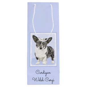 Cardigan Welsh Corgi Painting - Original Dog Art Wine Gift Bag