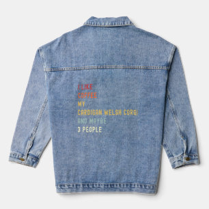 Cardigan Welsh Corgi Retro Dog And Coffee  Denim Jacket
