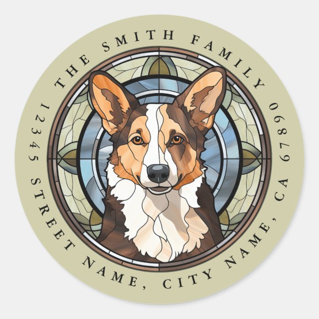 Cardigan Welsh Corgi Round Stickers (Front)